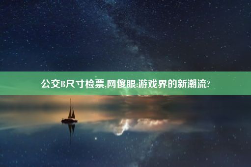 公交B尺寸检票,网傻眼:游戏界的新潮流?