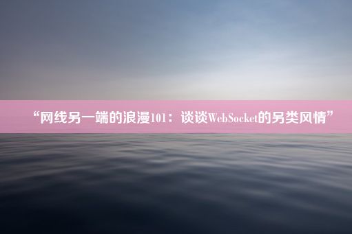 “网线另一端的浪漫101：谈谈WebSocket的另类风情”