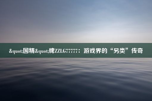 "国精"牌ZZLG77777：游戏界的“另类”传奇