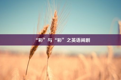 “彩”与“彩”之英语闹剧