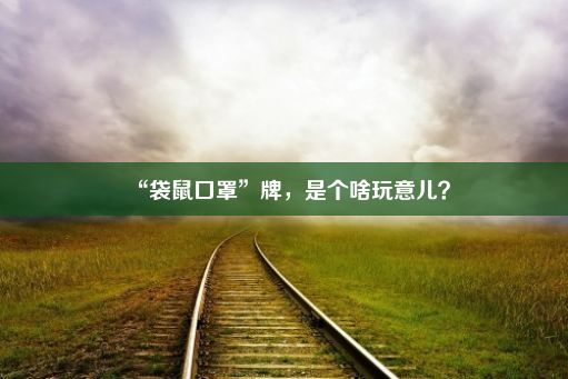 “袋鼠口罩”牌，是个啥玩意儿？