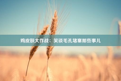 鸡皮肤大作战：笑谈毛孔堵塞那些事儿