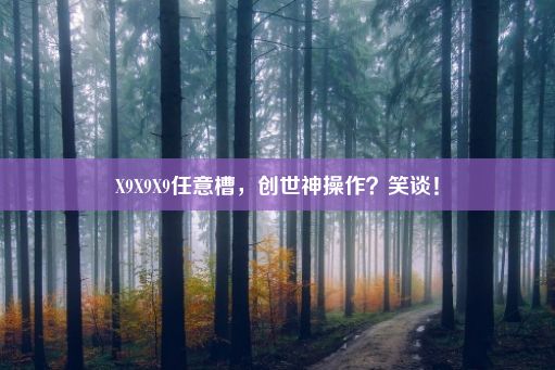 X9X9X9任意槽，创世神操作？笑谈！