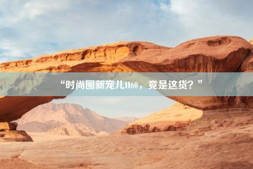 “时尚圈新宠儿H60，竟是这货？”