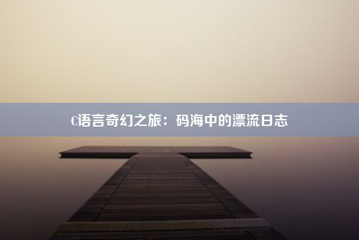 C语言奇幻之旅：码海中的漂流日志