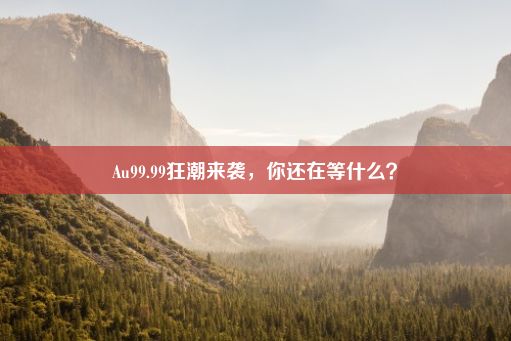 Au99.99狂潮来袭，你还在等什么？