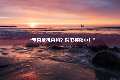 “苹果单机内购？破解笑谈中！”