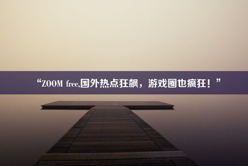 “ZOOM free,国外热点狂飙，游戏圈也疯狂！”