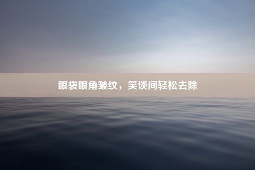 眼袋眼角皱纹，笑谈间轻松去除