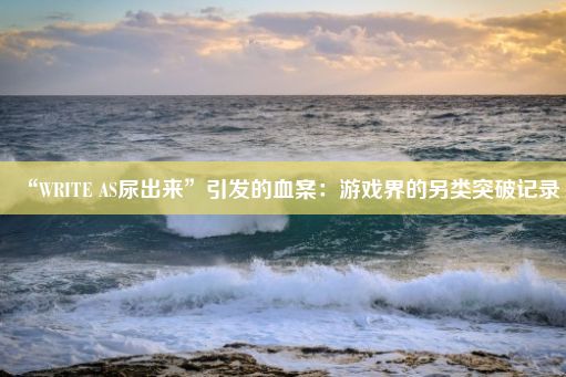 “WRITE AS尿出来”引发的血案：游戏界的另类突破记录