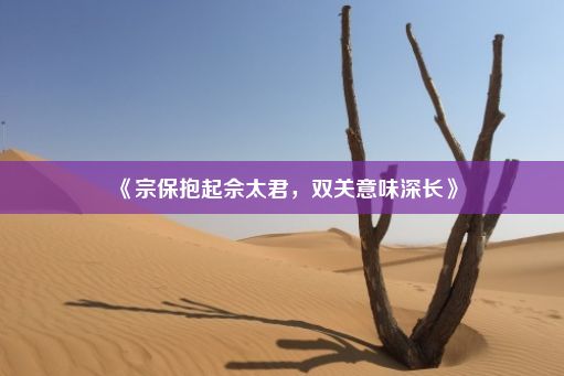 《宗保抱起佘太君，双关意味深长》