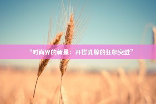 “时尚界的新星：开襟乳腺的狂飙突进”