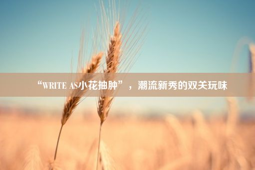 “WRITE AS小花抽肿”，潮流新秀的双关玩味