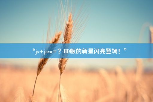 “js+java=？HD版的新星闪亮登场！”