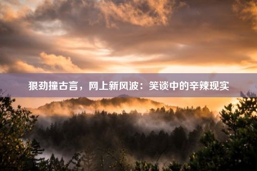 狠劲撞古言，网上新风波：笑谈中的辛辣现实